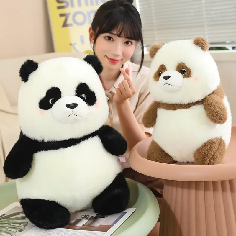 Ou visón burbuja panda de peluche de juguete panda marrón muñeca chengdu panda gigante museo muñeca conmemorativa regalo Navidad juguetes para bebés animal