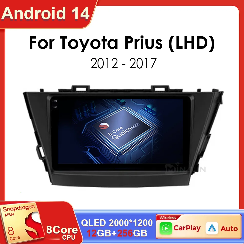 

Wireless CarPlay Android Auto Radio for Toyota Prius Plus V Alpha 2012-2017 Android 14 Car Multimedia GPS Navigation Autoradio