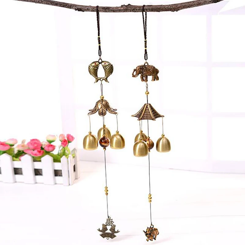 1pc Outdoor Antique Copper Wind Chime Living Decor campanelli eolici in metallo per la decorazione domestica ornamenti per auto, regali di nozze