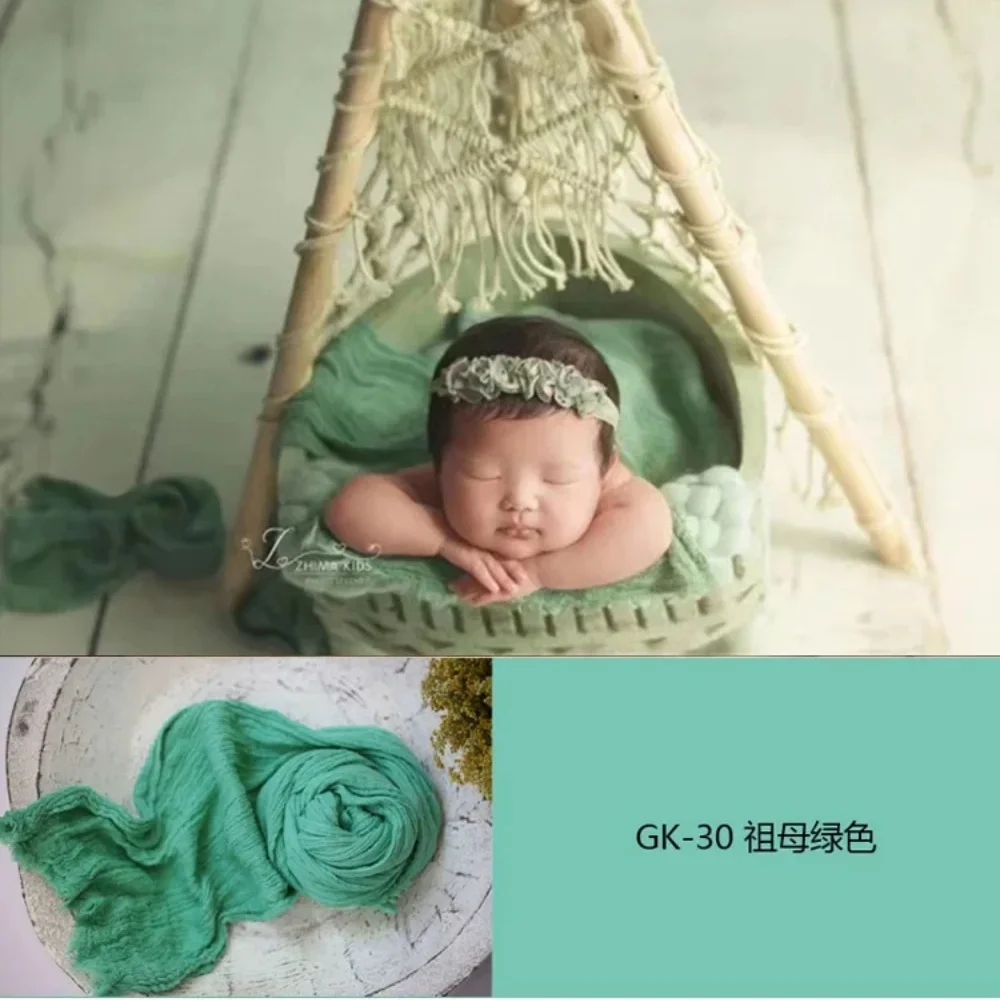 Newborn Stretch Wraps Cushion Cloth Photo Props Cotton Yarn Blanket Wrap Soft Infant Boy Girl Newborn Photo Decoration