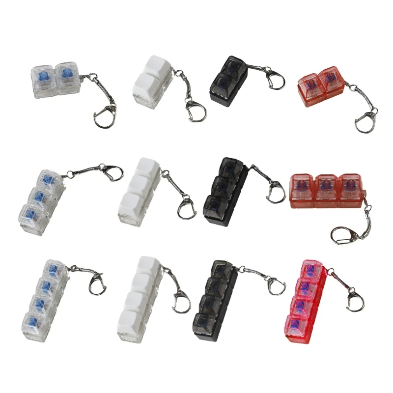 Switches Tester Switches Sampler for Mechanical Keyboard 2-Key 3-Key 4-Key switches Testing Tool Keychain Transparent