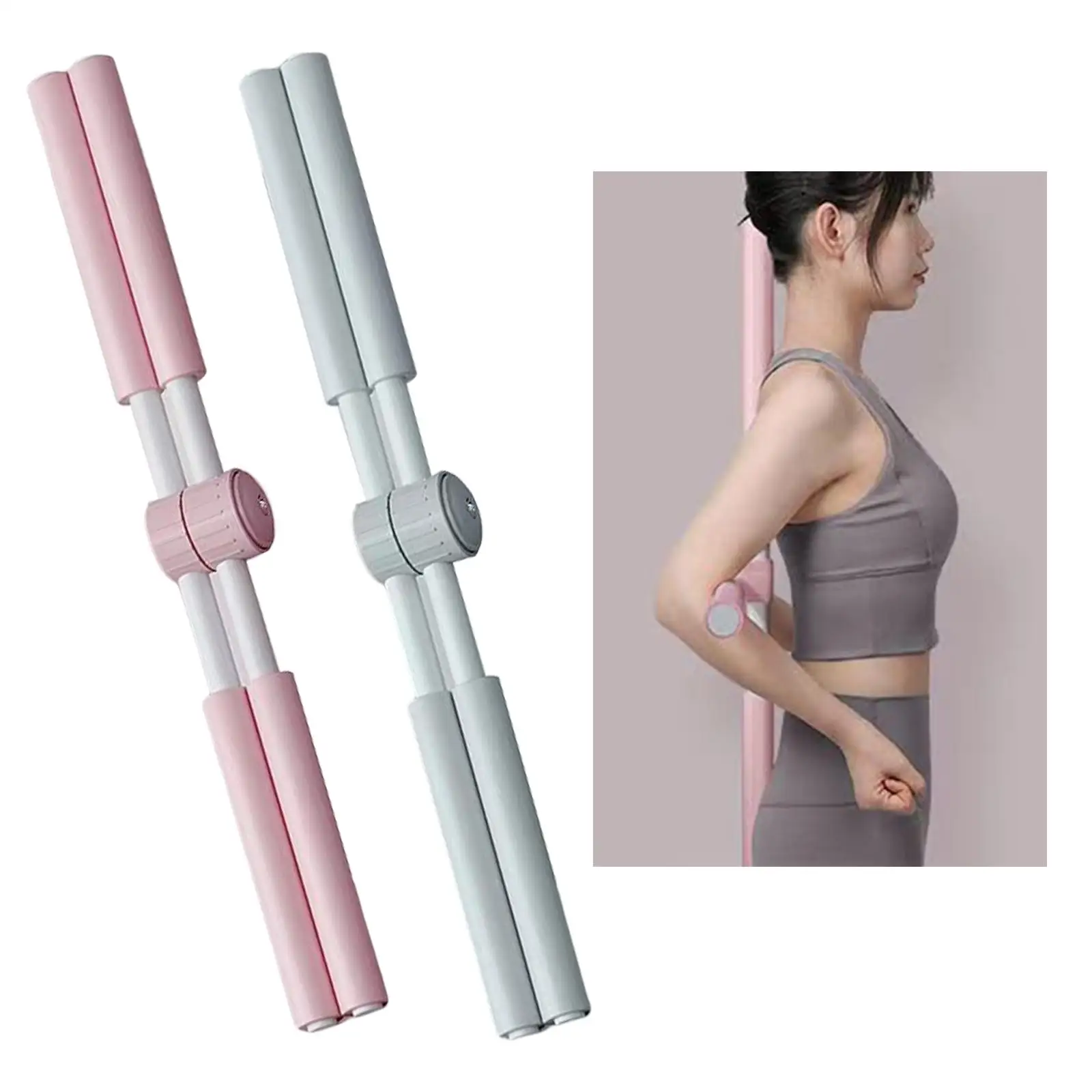 Yoga Stick Open Shoulder Posture Corrector Pilates Fitness Lung Opener Beauty Back Pranayama Yoga Pole for Dance Body Shaping