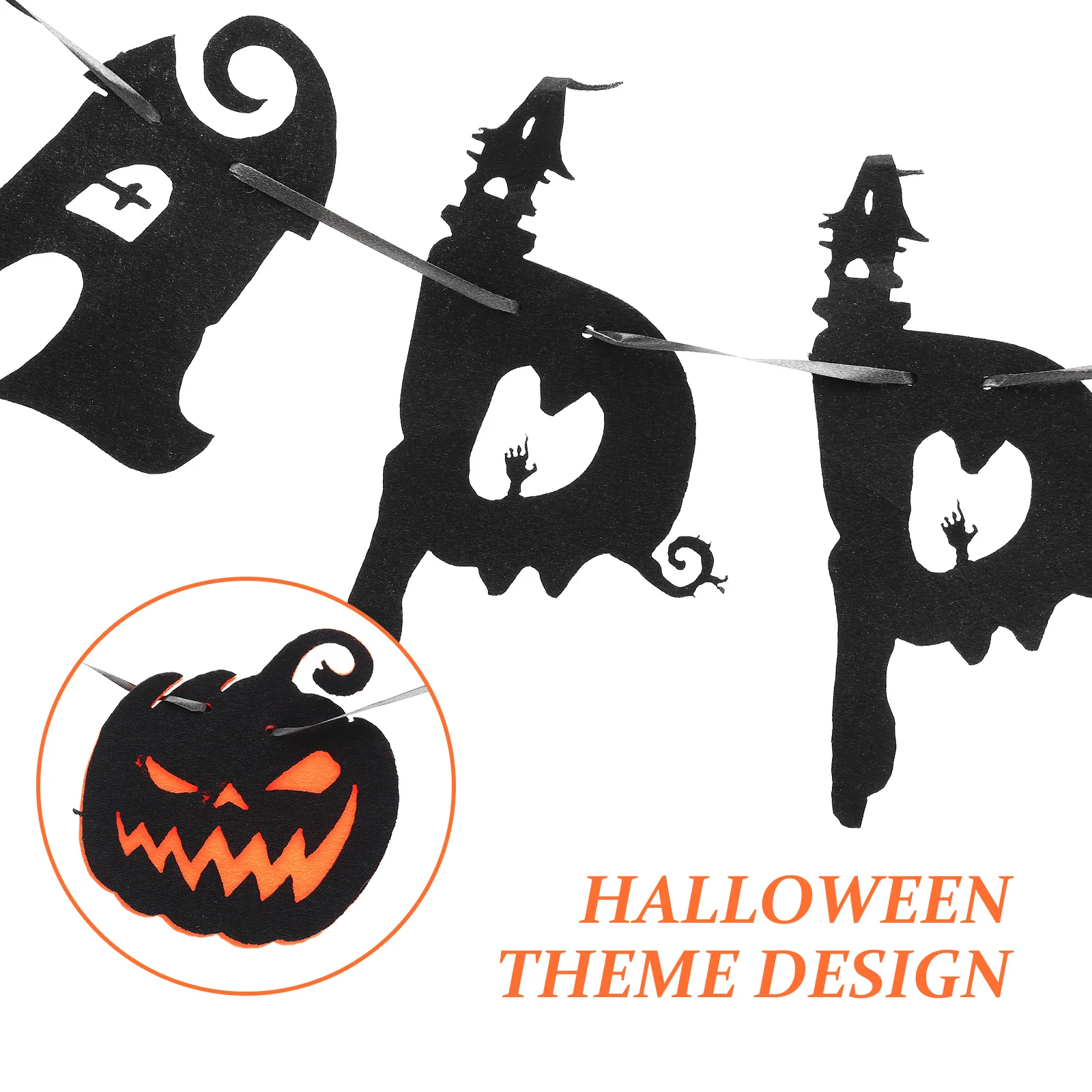 

1 Set Happy Halloween Bunting Nonwoven Party Decoration String Flag For Indoor Outdoor Use Festival Home Decor Hanging Garland
