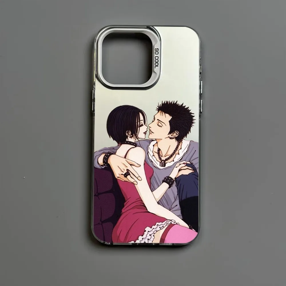 1pc Comic NANA Anime Phone Case IMD Color Silver Shell For IPhone 16 15 14 13 12 Pro Max Plus