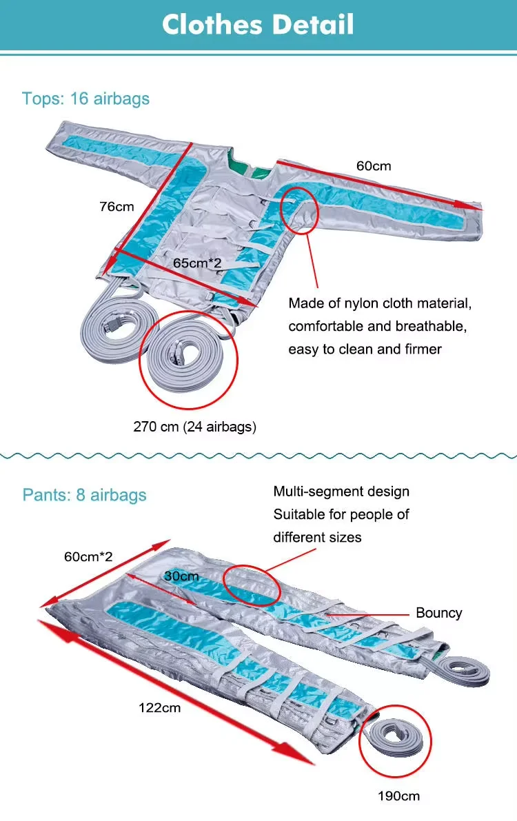 High Quality Presoterapia Massage Air Pressure Device 24 Airbags Body Pressotherapy Lymphatic Drainage Machine