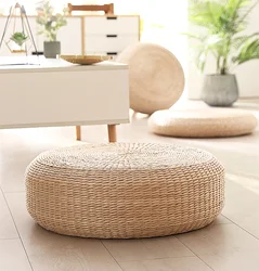 Japanese Tatami Straw Futon Seat Cushion Hand Woven Natural Meditation Kneeling Prayer Mat for Home Decor