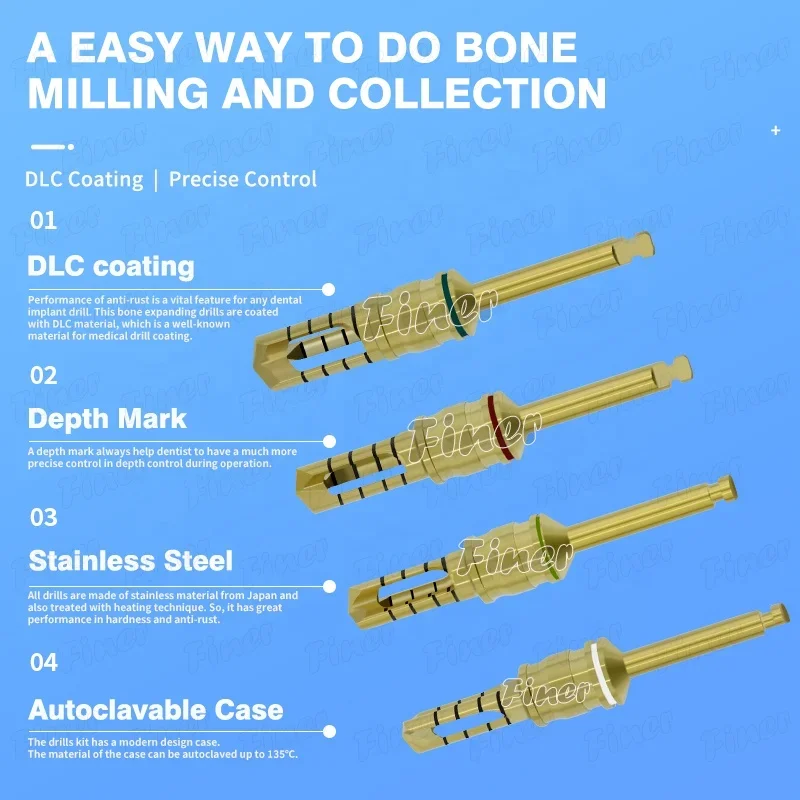 Den Tal Im Plant Surgi Cal Tool Innesto di ossa Raccolta di trifini Trapano
