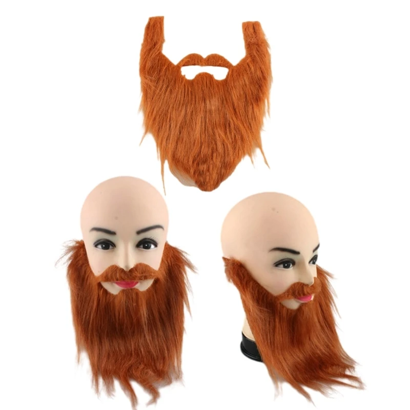 Q0KE-barba para Halloween, accesorios para disfraces, bigote, suministros para fiesta Navidad, vestido elegante DIY, barba