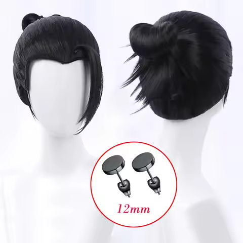 Anime Getou Suguru Cosplay Wig Men Black Geto Suguru Wigs Heat Resistant Synthetic Hair Halloween Party Wigs