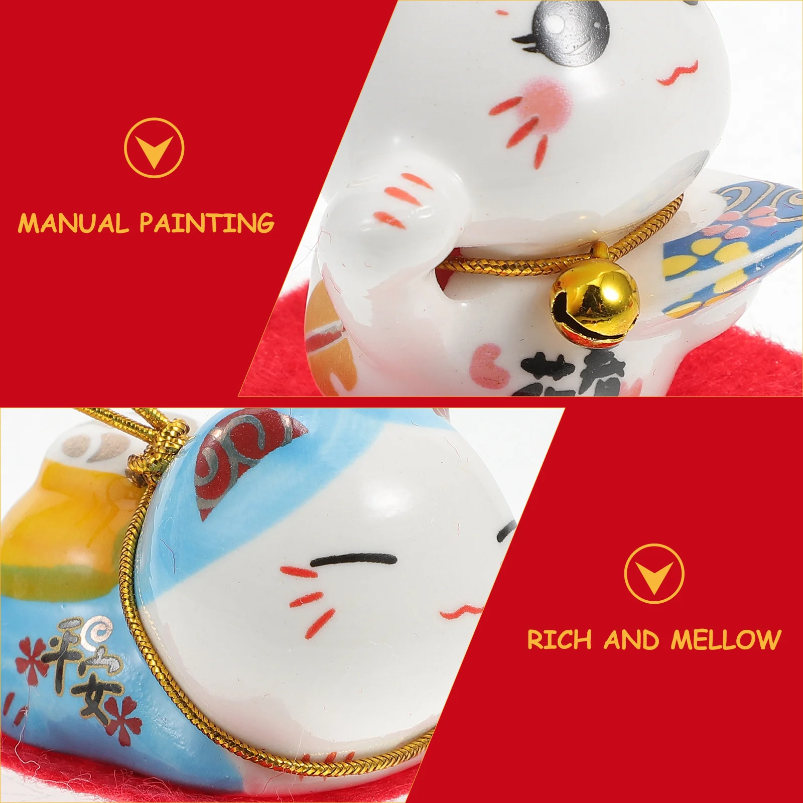 

Alipis 1pc Waving Arm Ceramic Cat Lucky Statue Home Car Decor Eye Catching Festival Ornament Gift for