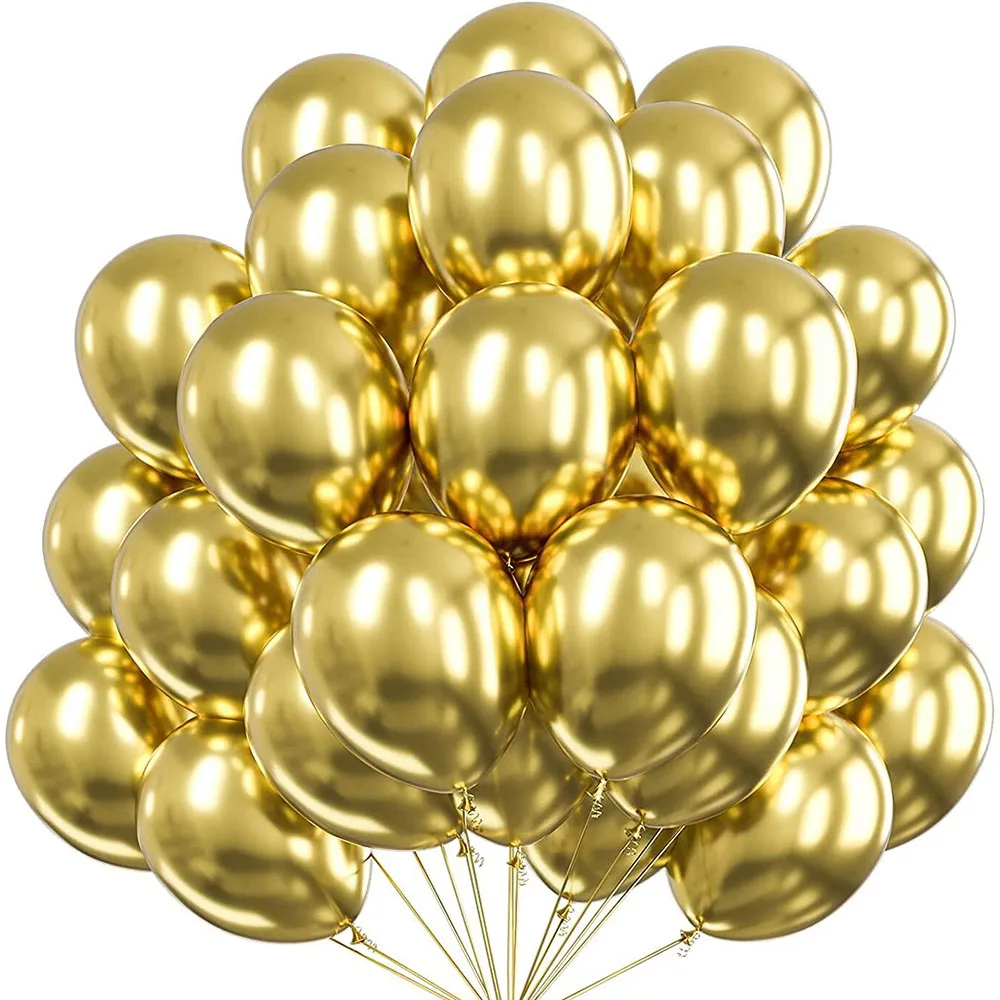 10/20/30 pz Metallic Birthday Decor palloncino metallo argento blu oro rosa lattice Ballon matrimonio Baby Shower decorazione del partito Globos