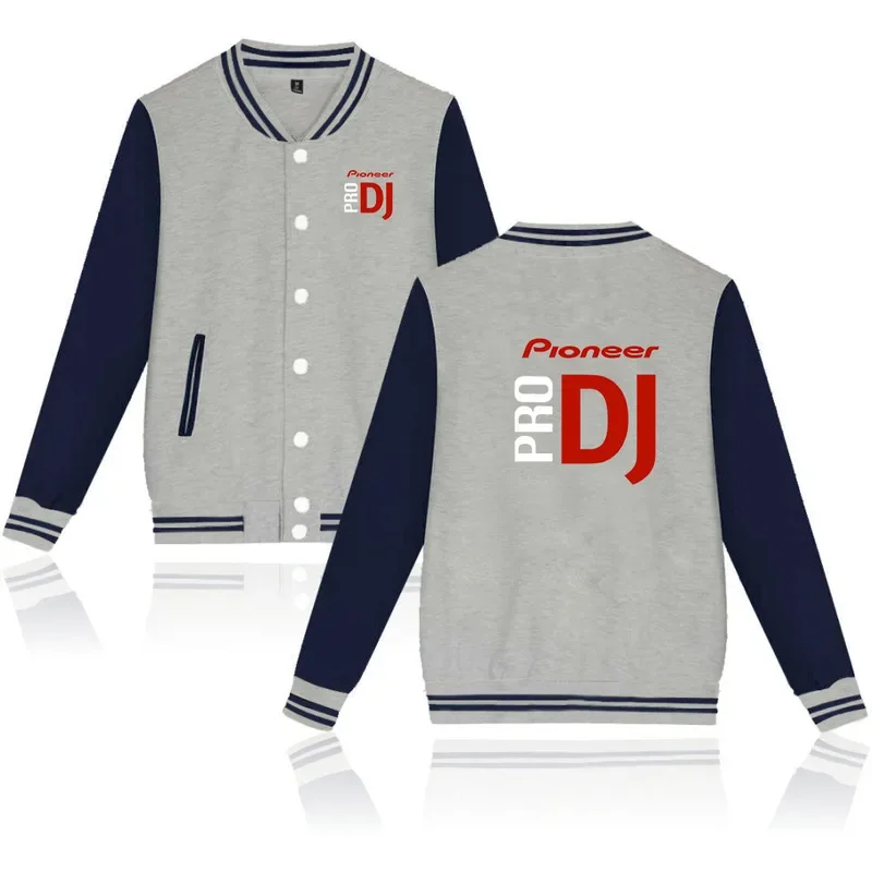 Pioneer Pro DJ varsity baseball bomber jacket men women hip hop Harajuku jackets Boys Girls single breasted casual loose coats