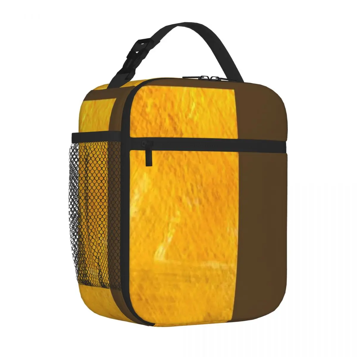 Bestselling Yellow Abstract 1 Large Capacity Adjustable Strap Lunch Bag Desk Dining Meal Prep Bag