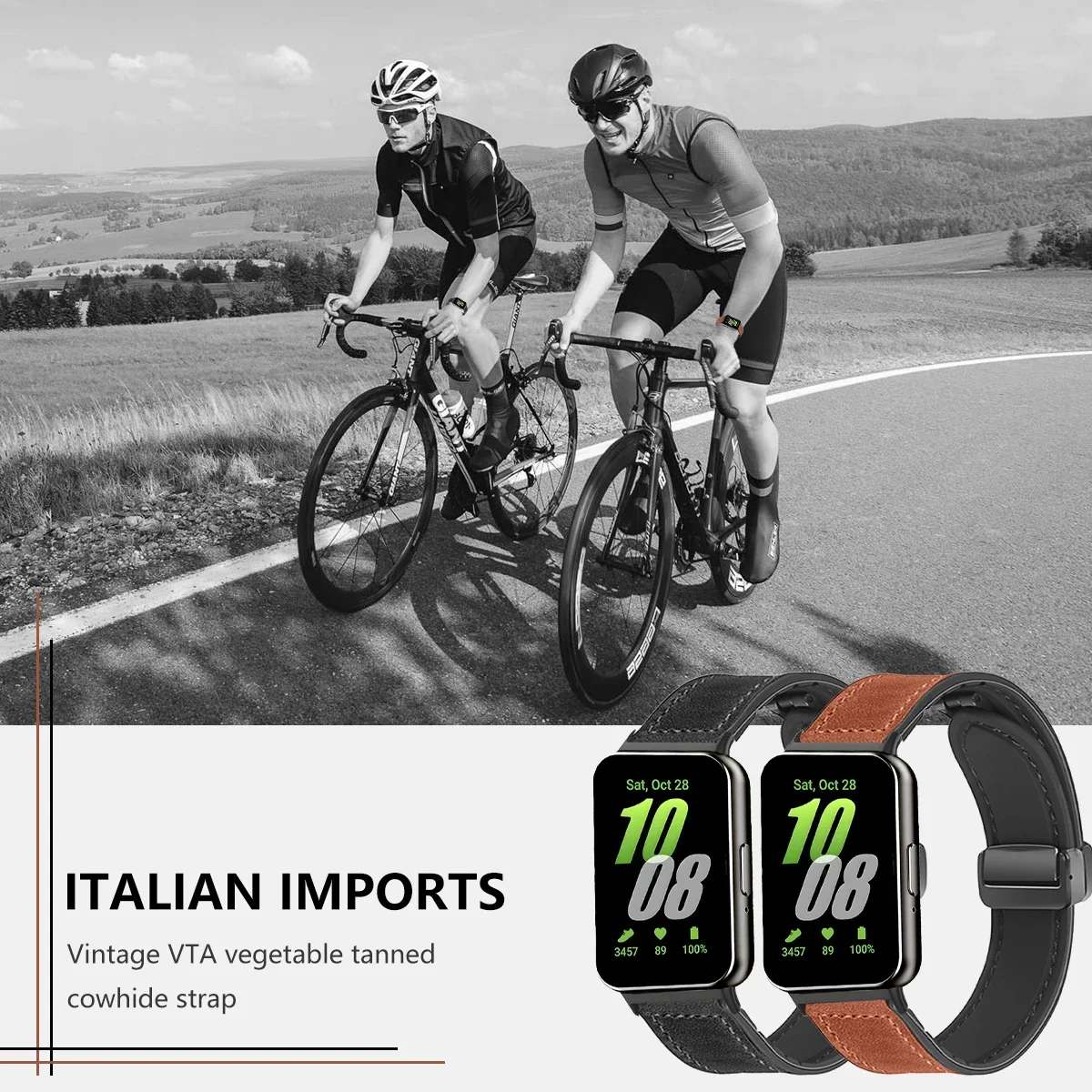 หนัง + สายนาฬิกาซิลิโคนสําหรับ Samsung Galaxy Fit3 สร้อยข้อมือนาฬิกาสําหรับ Galaxy Fit 3 Smartwatch สายรัดข้อมือแม่เหล็ก Correa