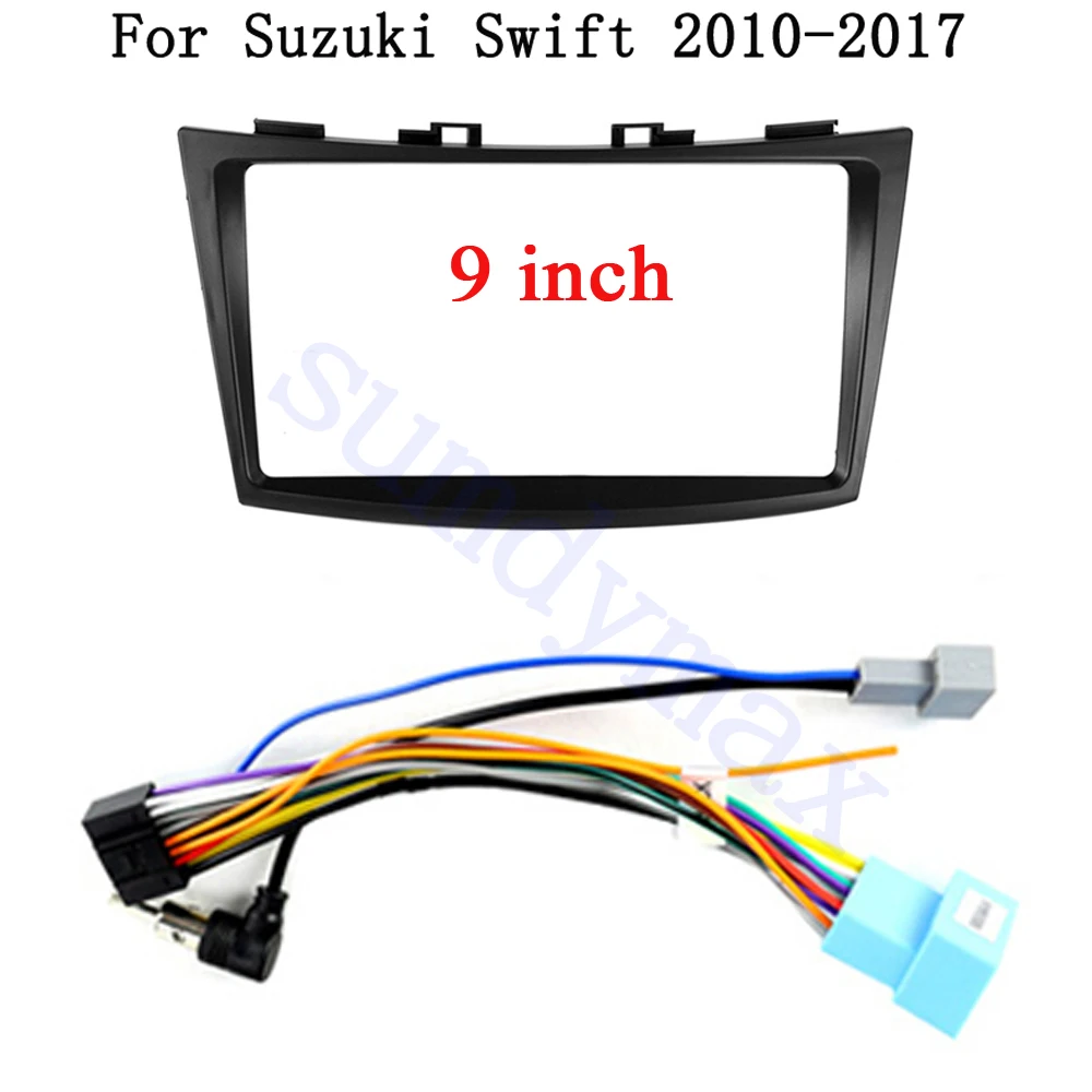 

9-дюймовый автомобильный радиоприемник, кабель для Suzuki Swift 2010-2017, Android, комплект панели для установки аудио приборной панели с большим экраном