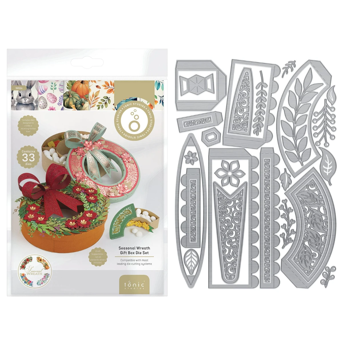 

2025 October New Seasonal Wreath Metal Cutting Dies for DIY Scrapbooking Craft Handmade Diary Photo Album Gift Box Collection