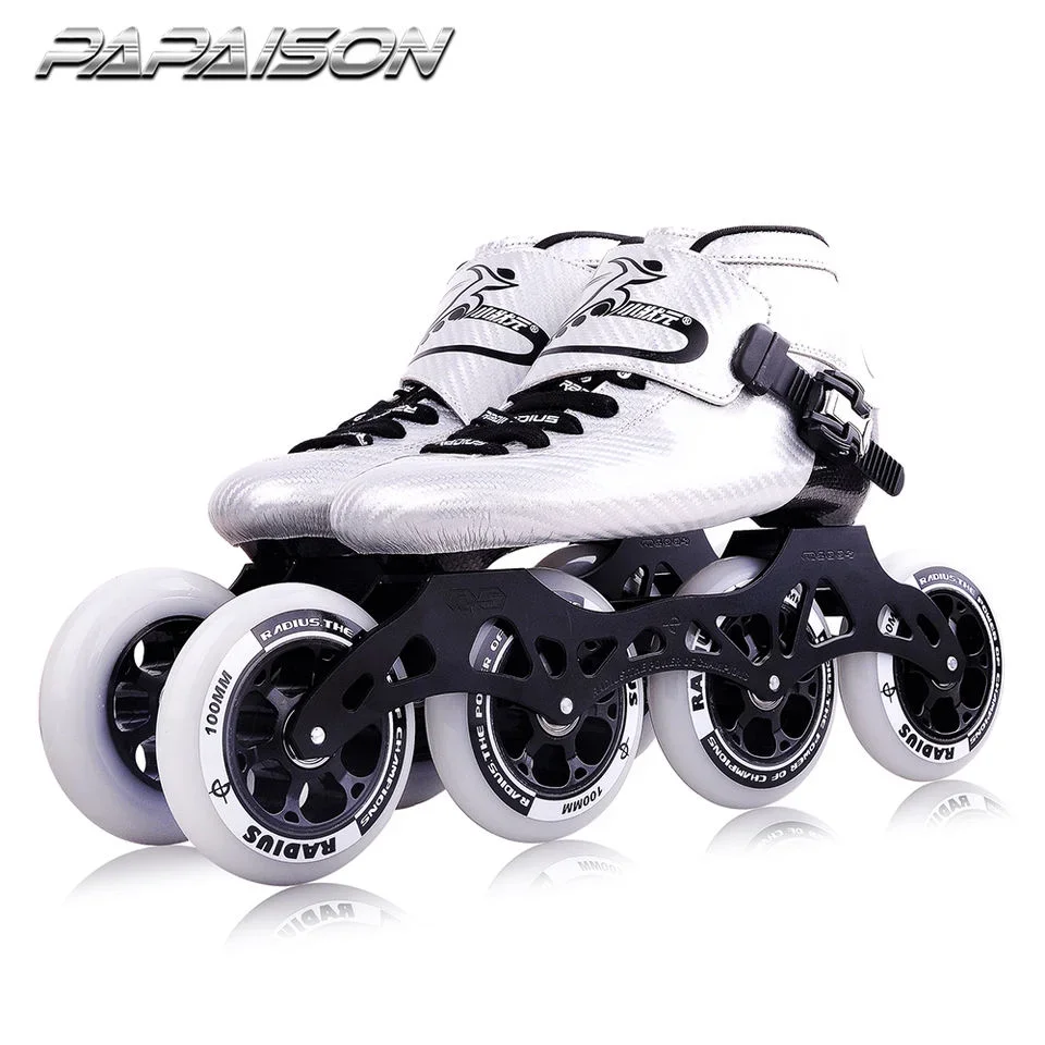 Professional carbon fiber inline speed skate SHR PU 110mm wheels racing patines inline roller skate shoes for adult men women