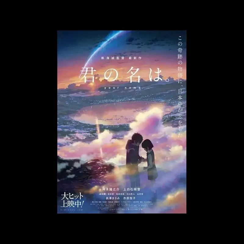 Makoto Shinkai Anime Canvas Poster Your Name Retro Japanese Wall Art Decor for Living Room Home Decor