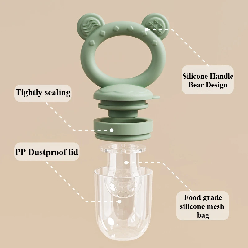 Silikon-Baby-Fruchtfütterer-Set: Muttermilch-Eisformen für Babyzahnung & Aufbewahrungsbehälter für die Selbsternährung von Säuglingen – Detail 7
