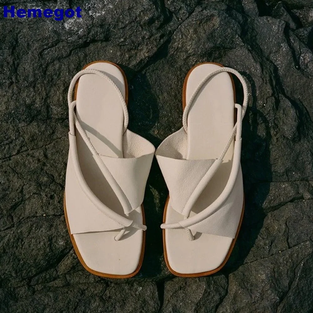 

Open Toe Casual Roman Sandals 2024 Summer New Irregular Design Fashion Women Genuine Leather Flat Shoes Outdoor Beach Sandals