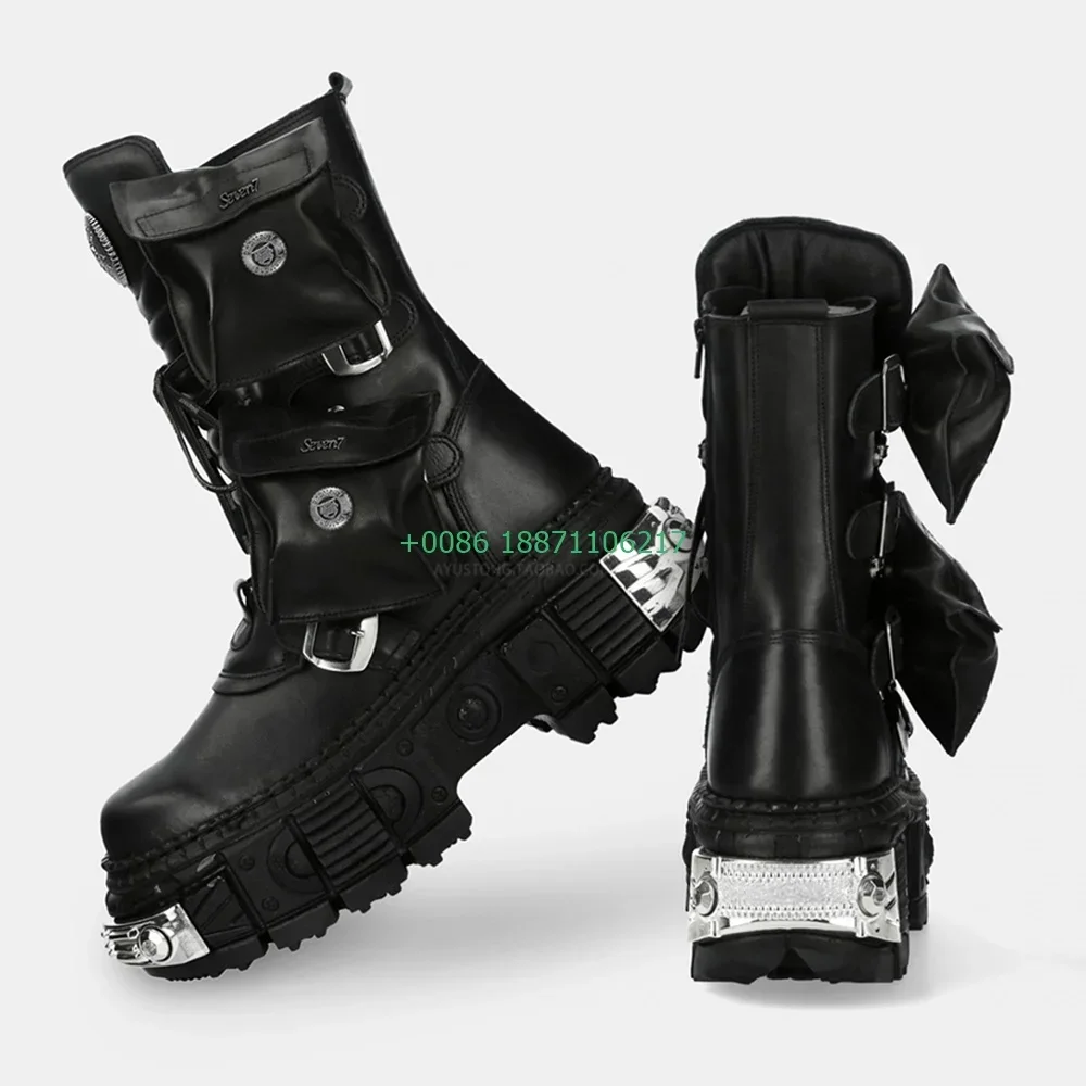 

Мотоциклетные ботинки с металлическим круглым носком, осень 2022, новые модные женские спортивные повседневные короткие ботинки, ботинки с пряжкой на ремне в стиле панк-рок