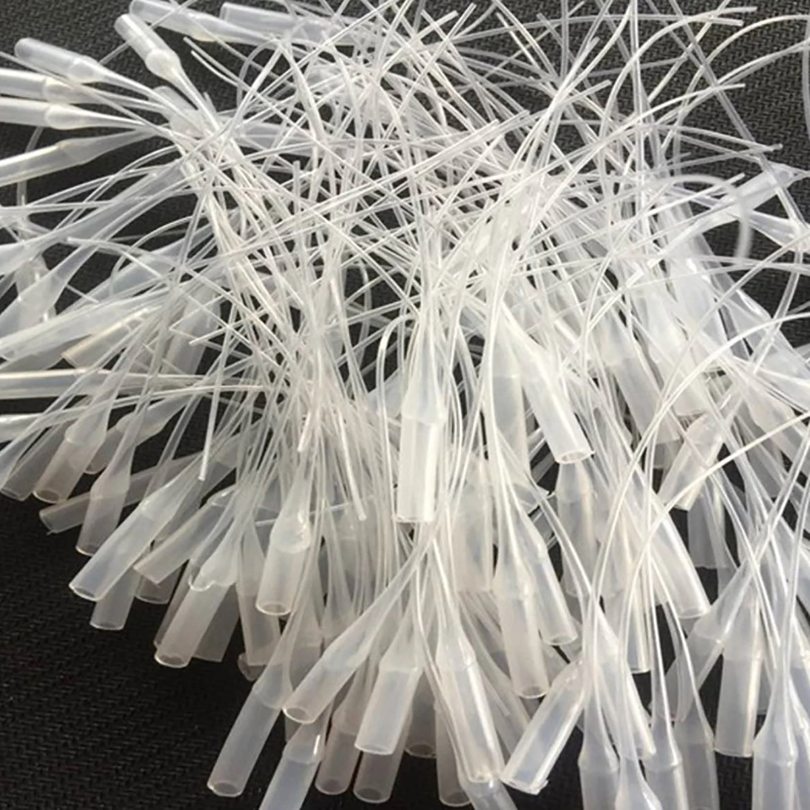 100 Pieces Micro Tip Plastic Glue Dropper Nozzle Precision Applicator Extension Catheter for Lab Adhesive Tool Transfer Liquid