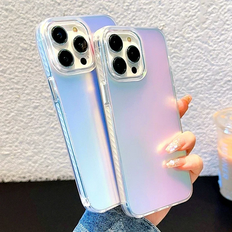 

Pop Luxury Matte Laser Phone Case For IPhone 11 12 13 14 15 Pro Max Plus Shockproof Bumper Back Cover