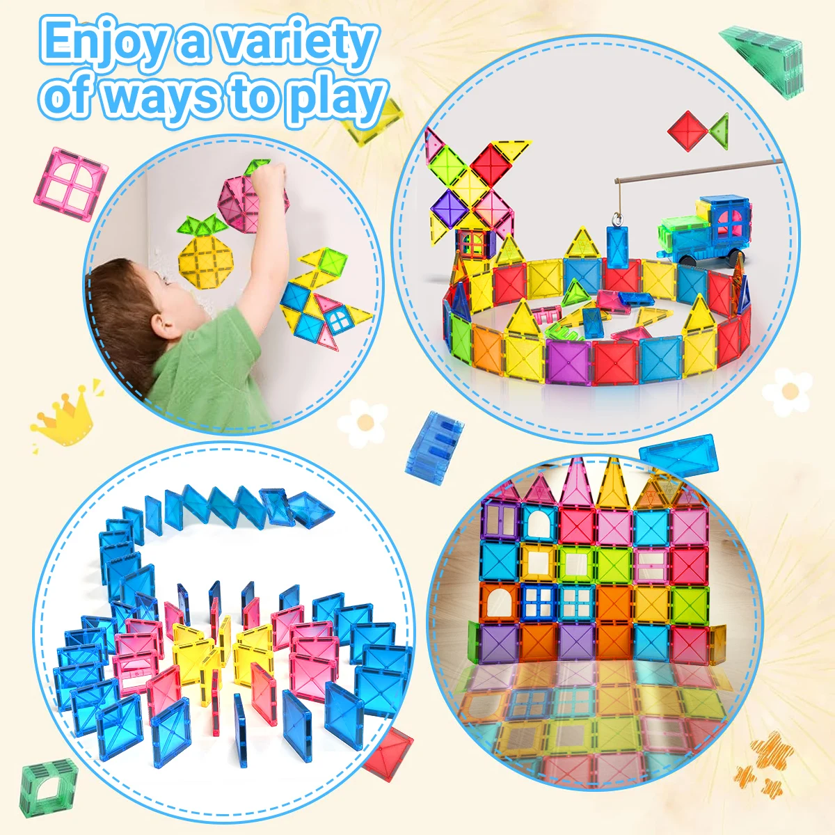 40/64/100PCS Blocchi di Costruzione Magnetici Montessori Educativi Costruttore Giocattoli Set Per I Bambini Gioco Per I Ragazzi Ragazza regali