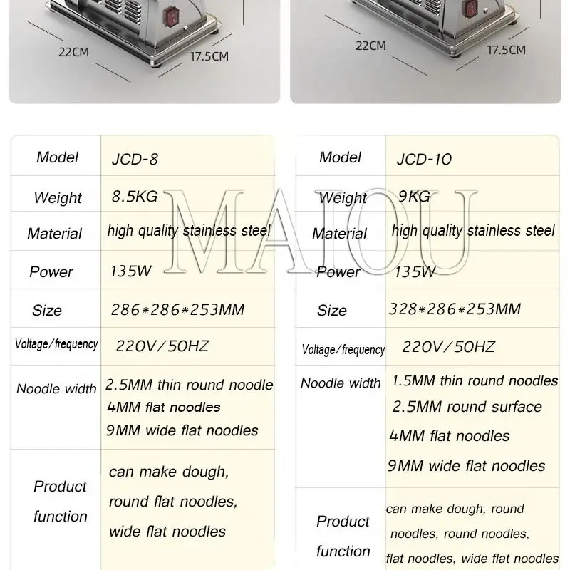 Household Electric Stainless Steel Noodle Machine Multifunctional Automatic Dough Pressing Machine Dumpling Wrapper