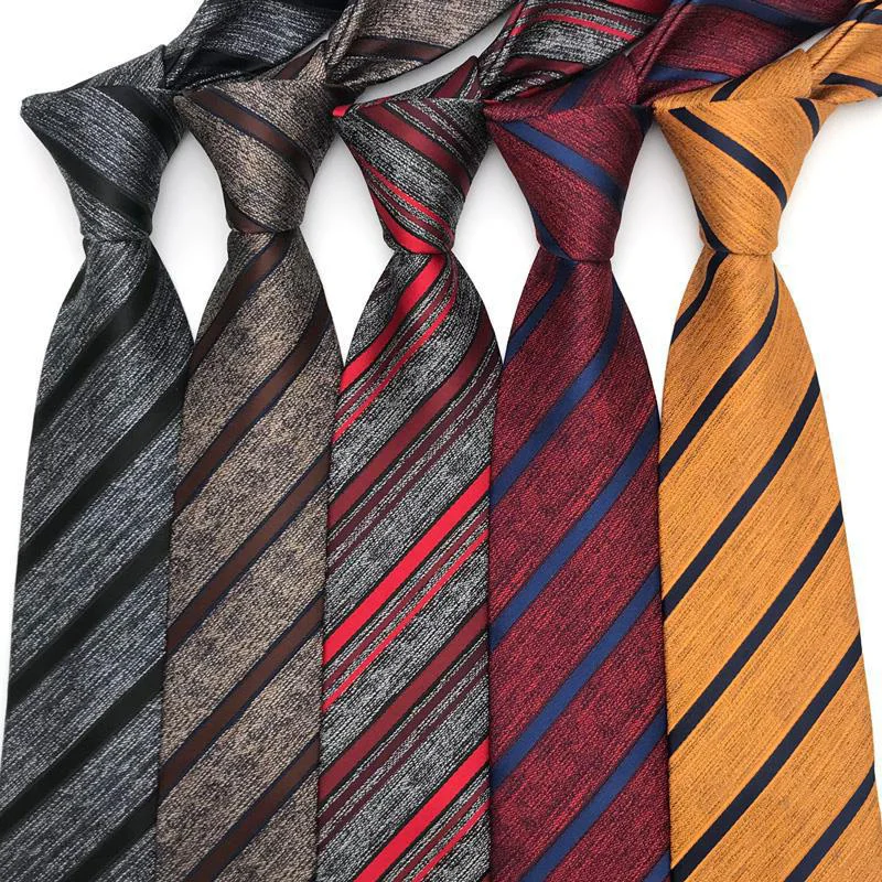 Corbatas para hombre, corbata clásica de lujo de 8CM para hombre, boda, fiesta de negocios, rayas, tejido Jacquard, accesorios de corbata Ascot