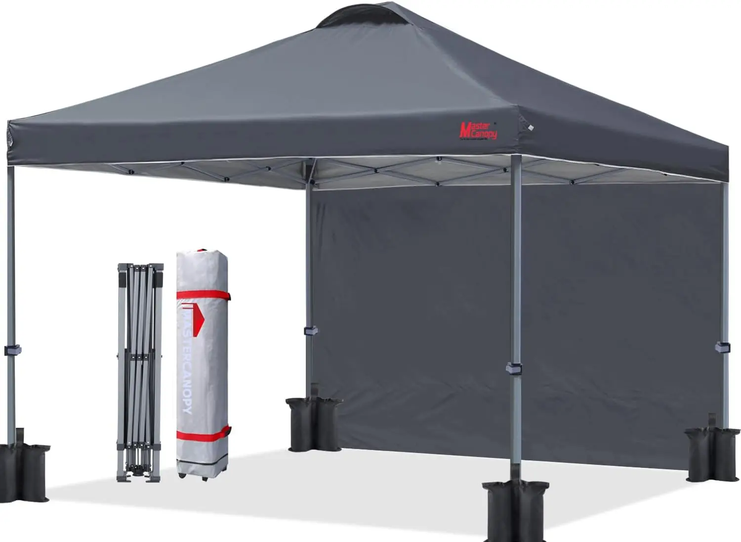 

Pop up Canopy Tent with 1 Sidewall (12x12 ft, Dark Gray)