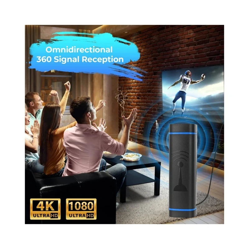 Antena de tv AB09-1200 + milhas, antena de tv digital hd interna com amplificador de sinal, antena para smart tv e todos os mais velhos tv4k 1080p