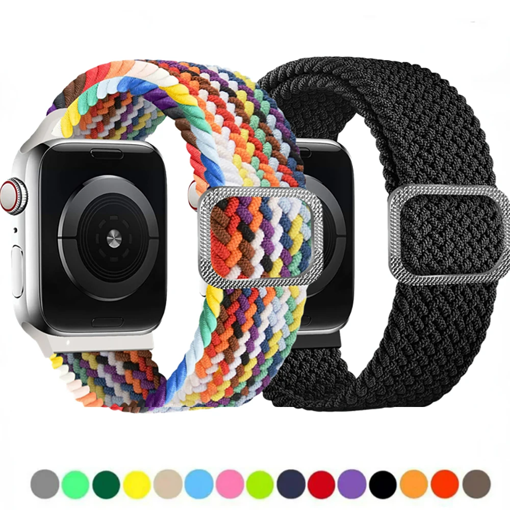 

Adjustable Nylon Strap for Apple Watch 49mm 45mm 41mm 44mm 42mm 40mm 38mm Elastic Bracelet Wristband for iWatch Ultra 8765432SE