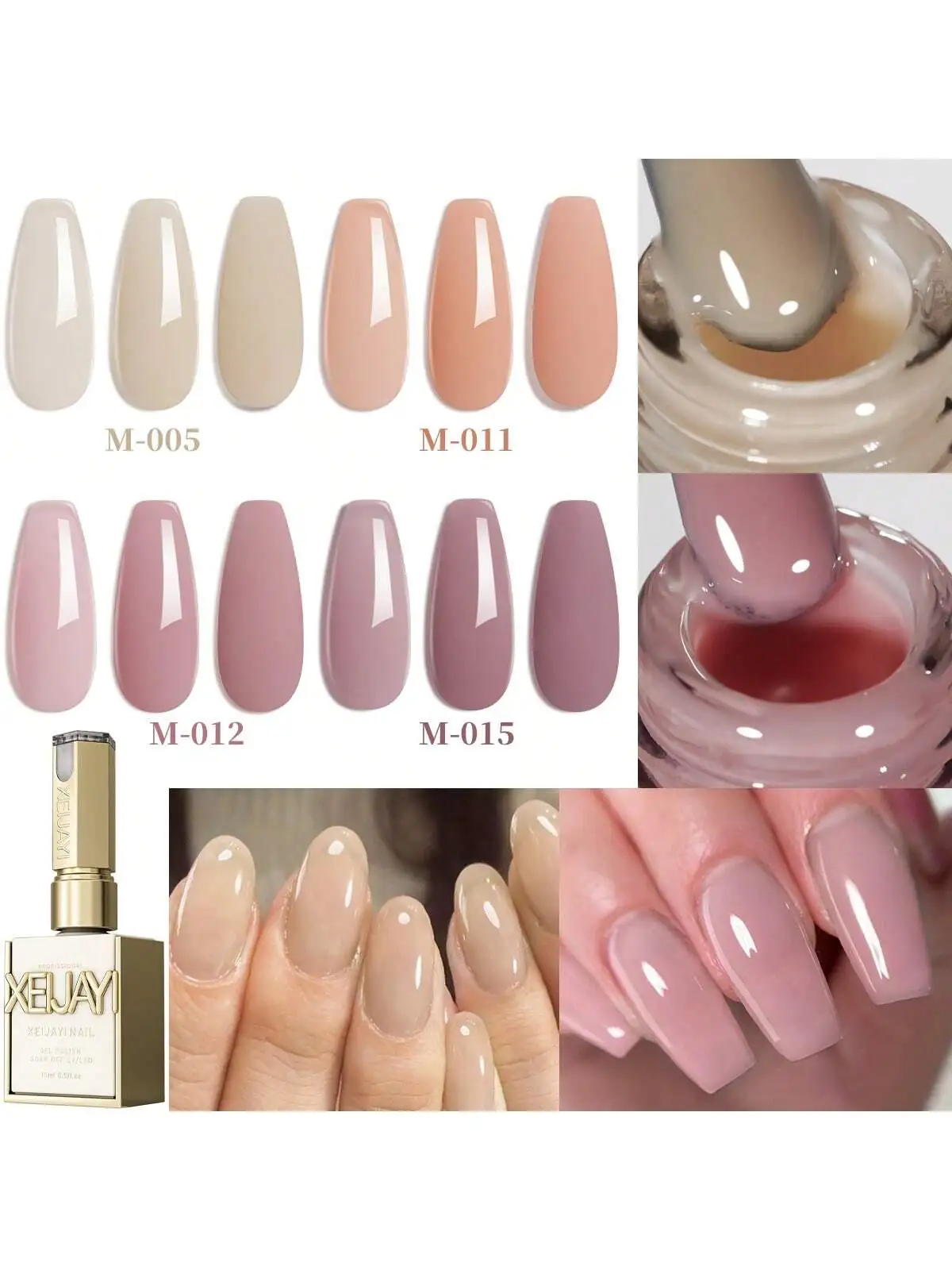 

2025 Spring-Summer New Release: Ice-Transparent Pink Series Nail Gel - 4 Color Set, High Saturation & Long-Lasting Wear