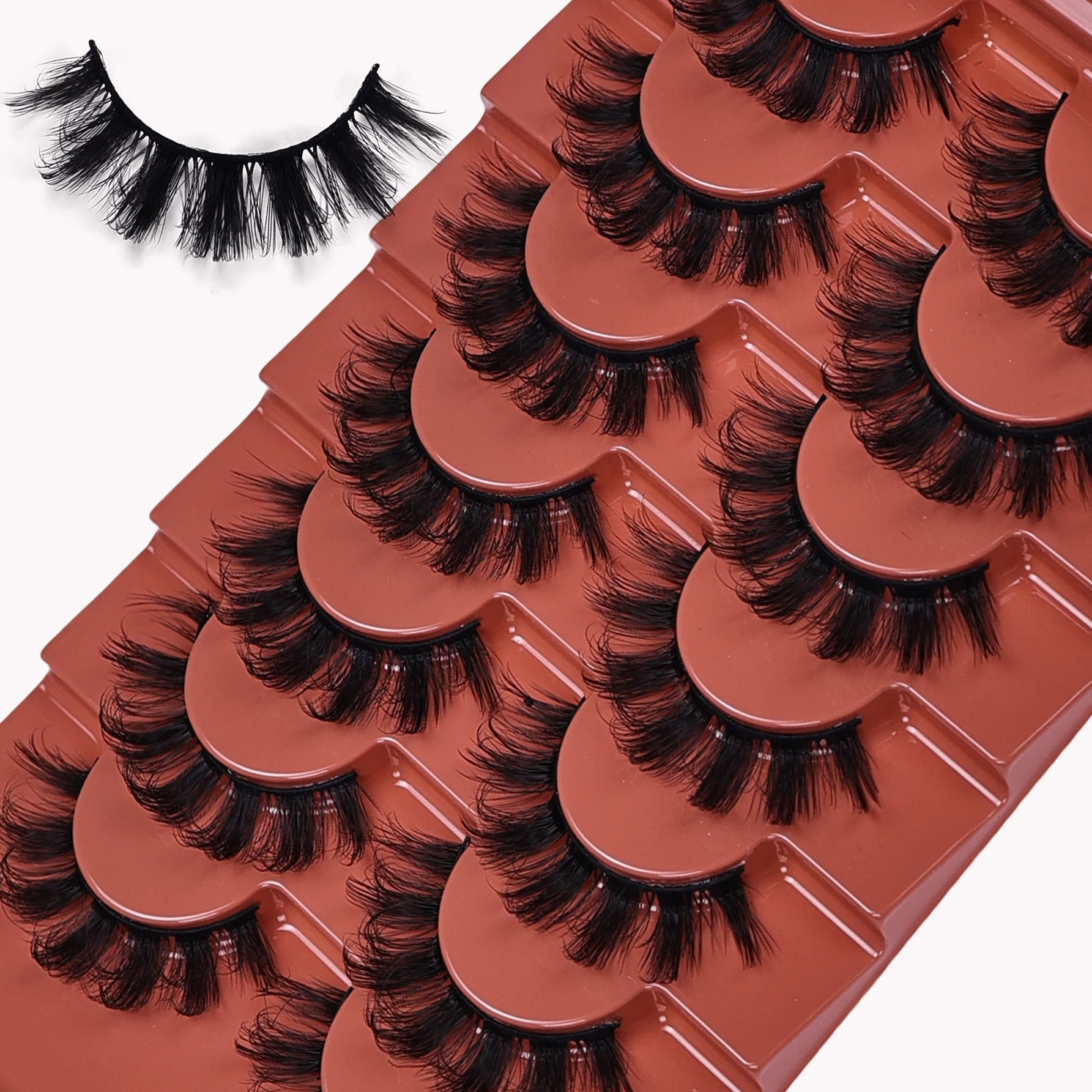 7 ペア 3D ふわふわつけまつげドラマチックなつけまつげ乱雑なつけまつげふわふわ厚いまつげ