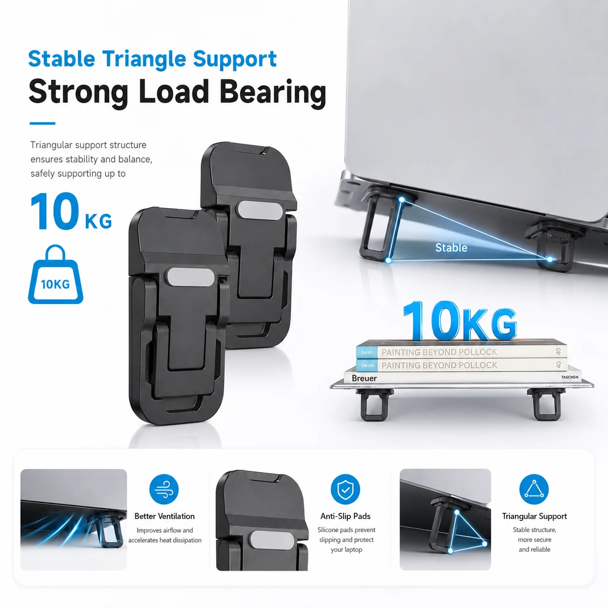 2PCS Computer Laptop Feet Support Stand Portable Foldable Kickstand Ergonomic Cooling Riser For Notebook Office Home Accessories
