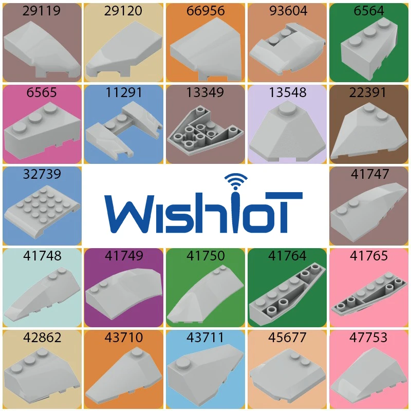 

50g Technical MOC Parts Wedge Oblique Brick Light Panel 29119 29120 66956 93604 Building Block Car Model Kits Toys Accessories