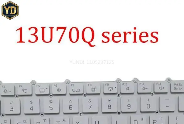 

YD Laptop Backlit US KR Keyboard For LG 13U70Q 13UD70Q 13U70Q-G 13U70Q-G.AA74A8 English US Korean KR White New