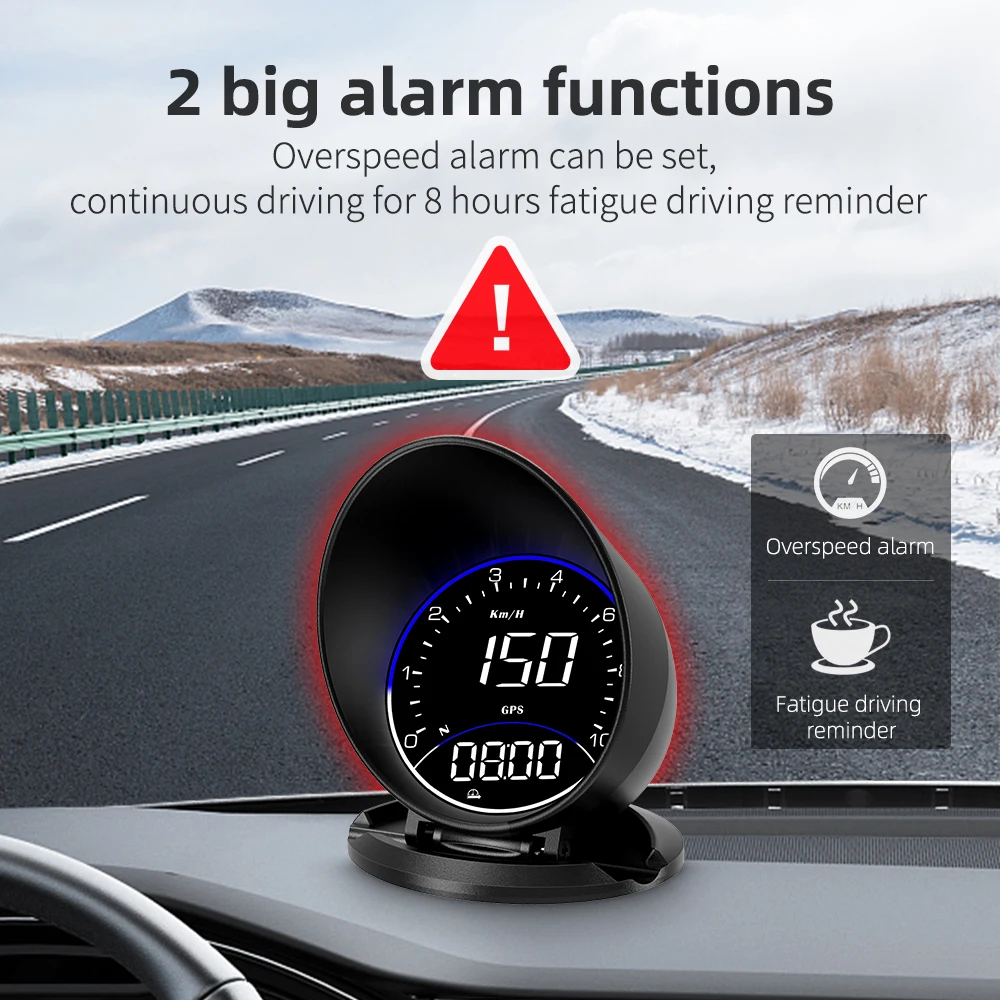 Carro Head Up Display, HUD Gauge, Auto Velocímetro, Alarme Digital Inteligente, Computador de bordo, GPS, HUD, Tacômetro Automotivo para Todos os Carros