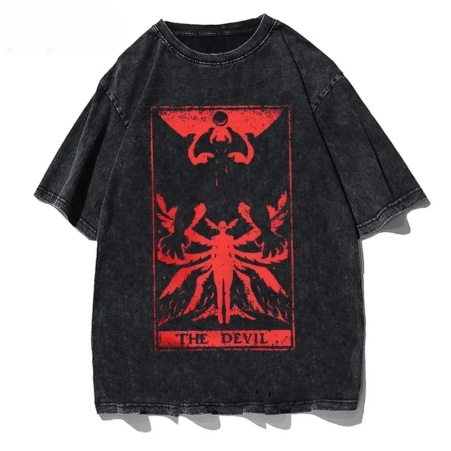 Plus Size Devil Tarot Debiruman Devilman Crybaby Men's Tshirt Japan Anime Shirt Harajuku Manga T-Shirts Cotton Summer Clothing