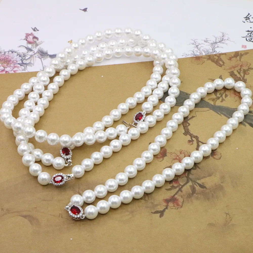

Classic necklace AAAA10-11mm natural round pearl necklace 18in/925s