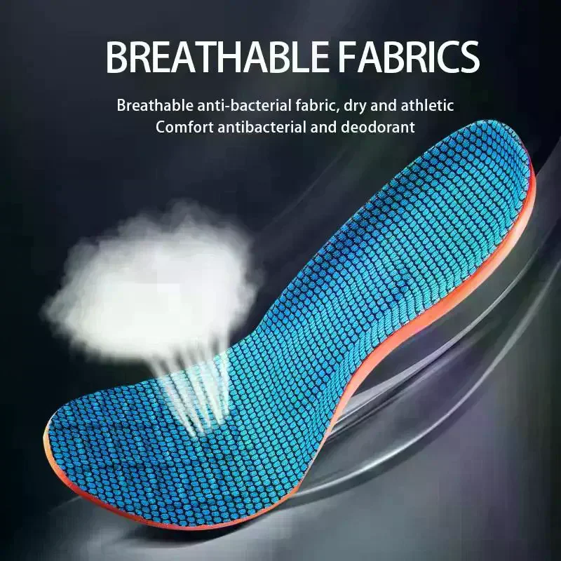 Breathable Sport Insoles Shock Absorption Deodorant Cushion Orthopedic Shoe Pads for Men Women