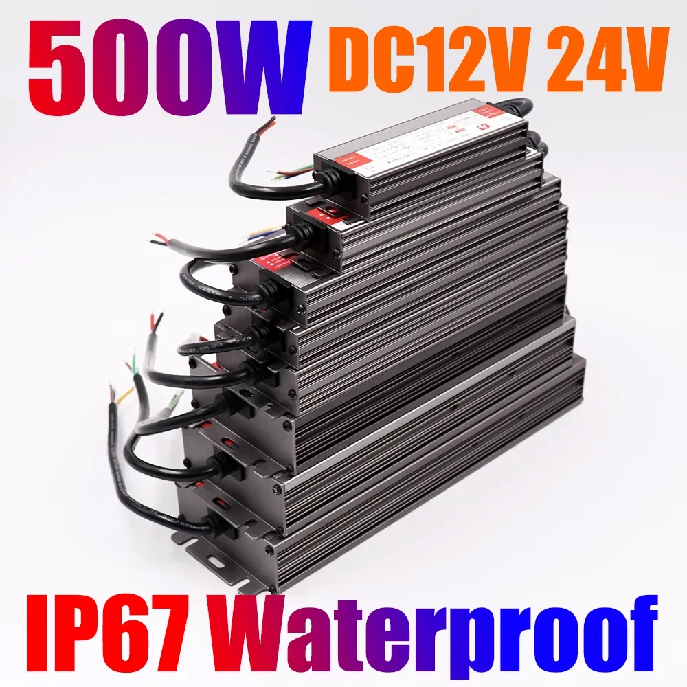 Driver LED AC/DC12V 24V Alimentatore 500W 400W 300W 200W 150W 100W 60W 36W IP67 Trasformatori di illuminazione impermeabili Luce esterna