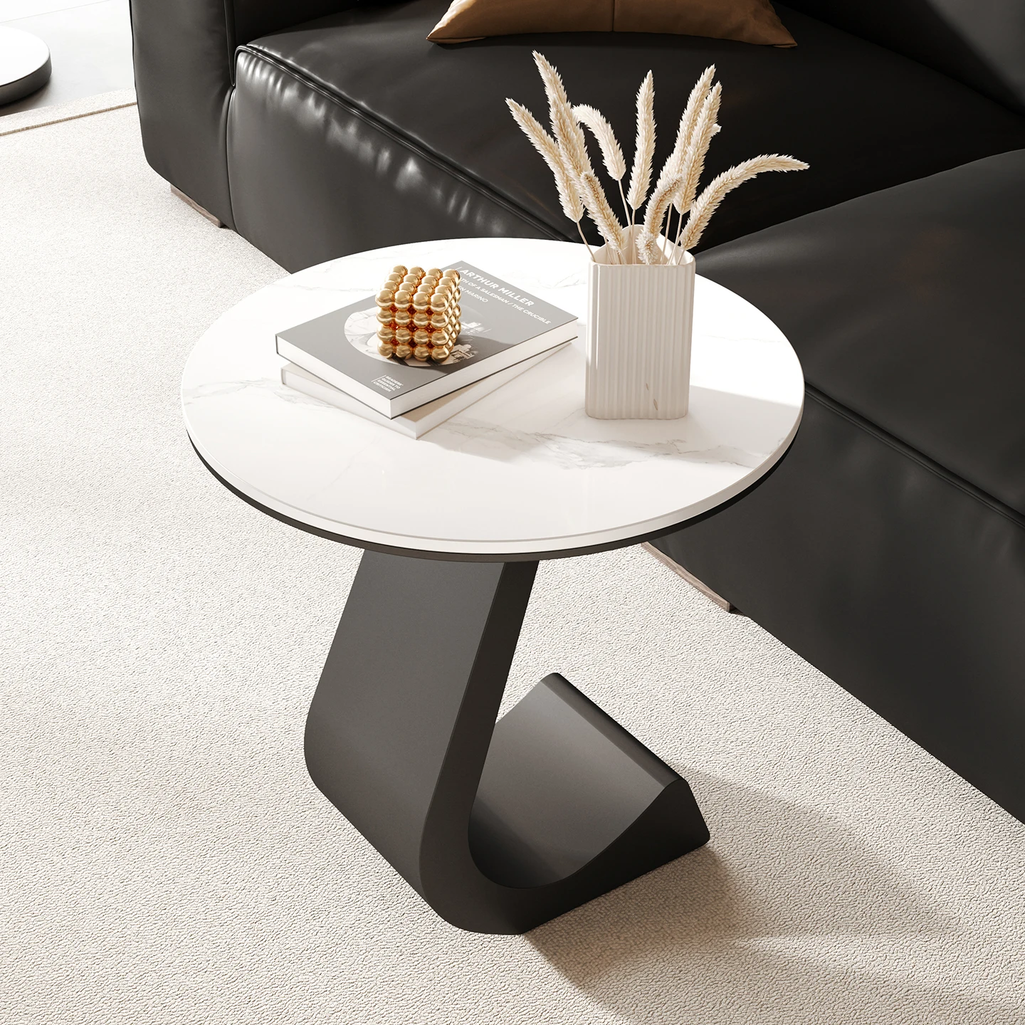 ￥%Modern Living Room Small Coffee Table Round Luxury Creative Sofa Side Coffee Small Table Bedside Side Bedside Table