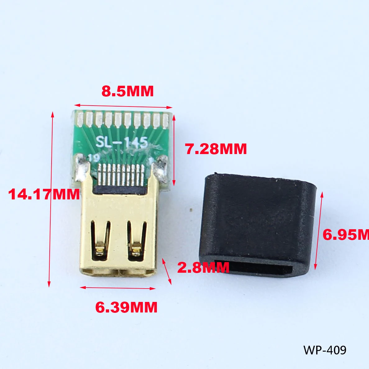 1pcs A-M HDMI Male To Female Test Board MINI Connector with Board PCB 2.54mm pitch 19/20pin DP HD A Female To Male Adapter Board