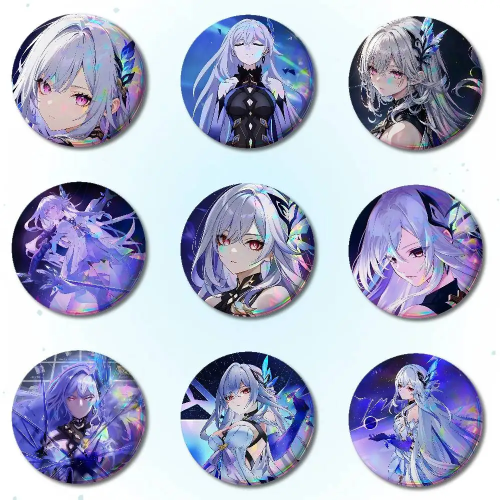 Skirk Badges Round Brooch Cute Cartoon Idol Cosplay Badges DIY Backpack Clothing Jewelry Pins