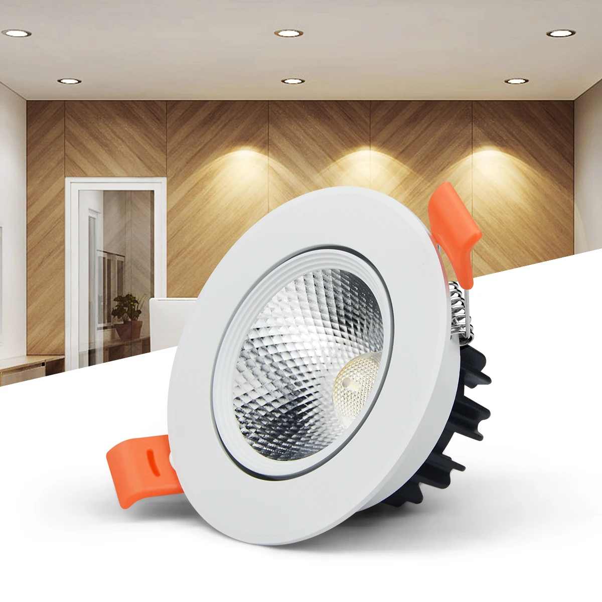 Downlight LED COB 3W 5W 7W 9W 12W 15W 18W 110/220V Sufitowa lampa wpuszczana Żarówka punktowa LED do oświetlenia wewnętrznego sypialni i kuchni