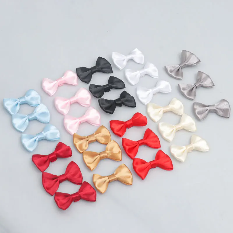 50 Stück/Set Satinband-Schleifen Polyester-Schleifen-Applikationen für DIY-Nähprojekte, Hochzeitsdekoration, Haarspangen und Kleidungszubehör – Detail 2