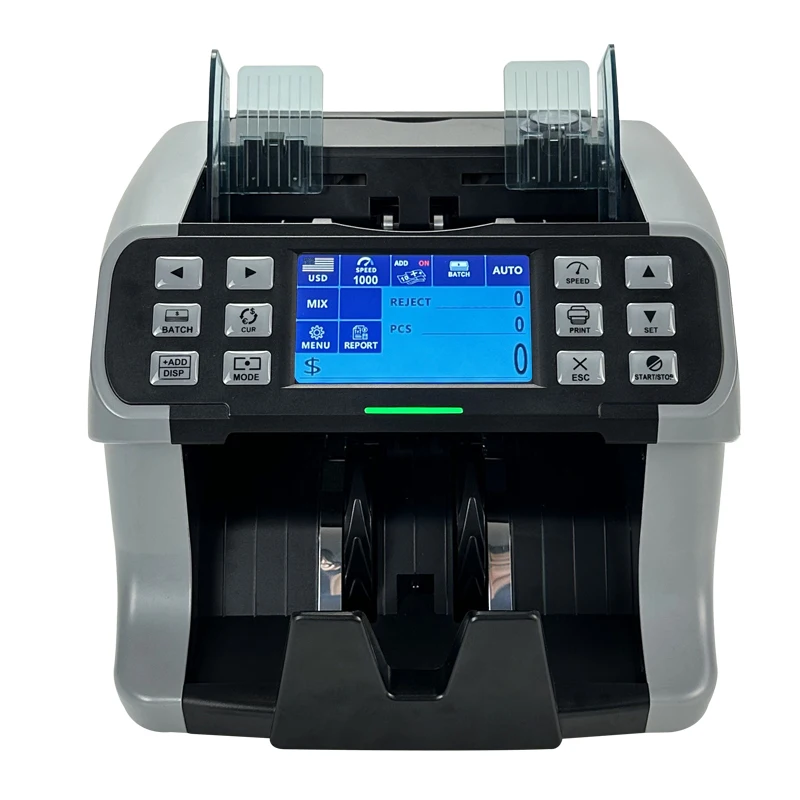 Latest Mixed Amount Calculator Touch Panel Value Counter Dual CIS Money Counter Fake Notes Sorter Bill Notes Counting Machine