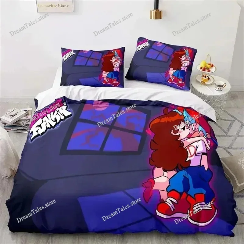 Friday Night Funkin Bedding Set Single Twin Full Queen King Size Bed Set Adult Kid Bedroom Duvet Cover Sets 3D Print Game